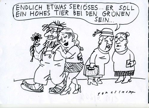 Cartoon: gute Partie (medium) by Jan Tomaschoff tagged grüne,mitte,parteien,grüne,mitte,parteien