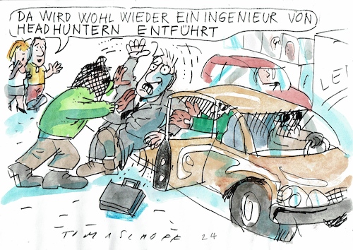 Cartoon: Headhunter (medium) by Jan Tomaschoff tagged fachkräfte,mangel,jobs,fachkräfte,mangel,jobs