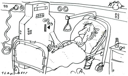 Cartoon: Hi-Tech-Arzt (medium) by Jan Tomaschoff tagged gesundheitsreform,patienten,krankenkassen,apparatemedizin