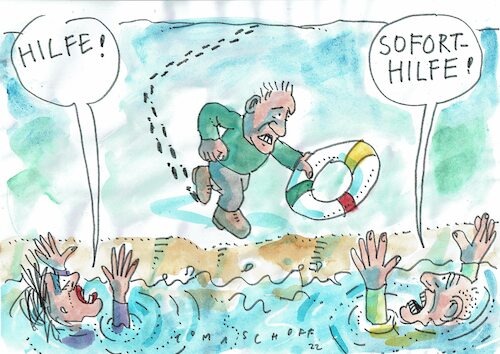 Cartoon: Hilfe (medium) by Jan Tomaschoff tagged hilfe,soforthilfe,krise,hilfe,soforthilfe,krise