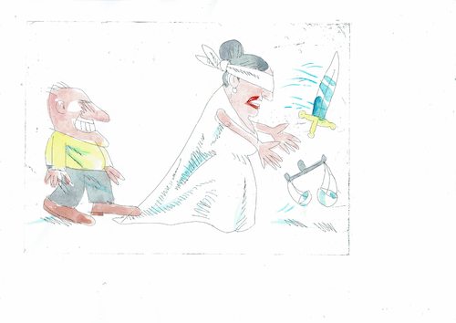 Cartoon: hoppla (medium) by Jan Tomaschoff tagged justiz,manipulation,justiz,manipulation