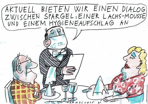 Cartoon: Hygiene (medium) by Jan Tomaschoff tagged corona,gastronomie,corona,gastronomie