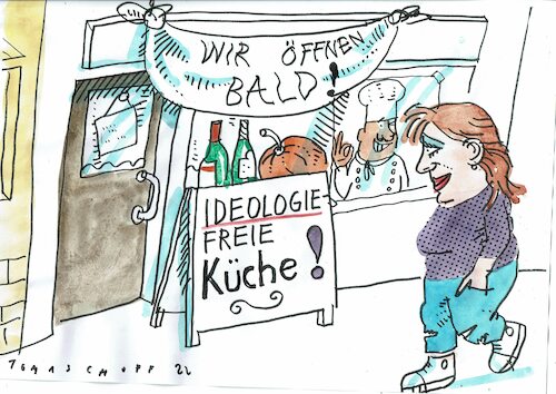 Cartoon: ideologiefrei (medium) by Jan Tomaschoff tagged ideologie,ernährung,ideologie,ernährung
