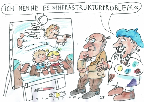 Cartoon: Infrastruktur (medium) by Jan Tomaschoff tagged transport,straßen,brücken,infrastruktur,transport,straßen,brücken,infrastruktur