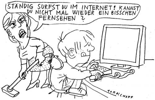 Cartoon: Internet (medium) by Jan Tomaschoff tagged internet,surfen,tv,fernsehen,medien,kinder,bildung,pisa