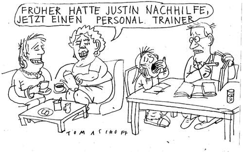 Cartoon: Justin (medium) by Jan Tomaschoff tagged nachilfe,schüler,bildungssystem