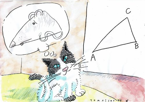 Cartoon: Katze (medium) by Jan Tomaschoff tagged mathematik,mathematik