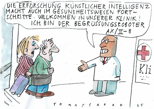 Cartoon: KI (medium) by Jan Tomaschoff tagged gesundheit,ki,zuwendung,menschlichkeit,gesundheit,ki,zuwendung,menschlichkeit