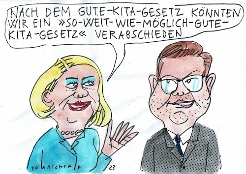 Cartoon: Kita (medium) by Jan Tomaschoff tagged kita,fachkräftemangel,kita,fachkräftemangel