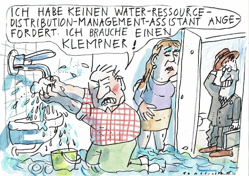 Cartoon: Klempner (medium) by Jan Tomaschoff tagged fachkräftemangel,handwerk,akademiker,fachkräftemangel,handwerk,akademiker