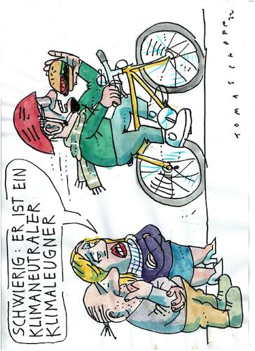 Cartoon: Klimaleugner (medium) by Jan Tomaschoff tagged klima,verkehr,ernährung,klima,verkehr,ernährung
