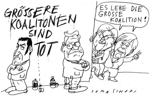 Cartoon: Koalitionen (medium) by Jan Tomaschoff tagged große,koalition,ampel,wahlen,wahlkampf,özdemir,westerwelle,merkel,steinmeier