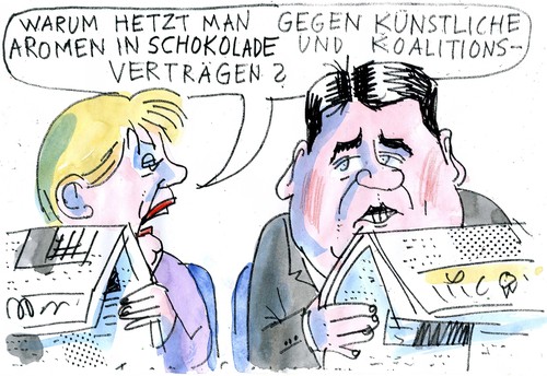 Cartoon: Koalitionsaroma (medium) by Jan Tomaschoff tagged große,koalition,große,koalition