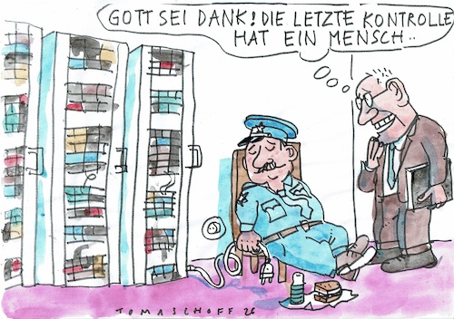 Cartoon: Kontrolle (medium) by Jan Tomaschoff tagged künstliche,intelligenz,ai,mensch,künstliche,intelligenz,ai,mensch