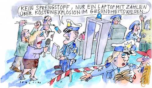 Cartoon: Kostenexplosion (medium) by Jan Tomaschoff tagged kostenexplosion,gesundheitswesen