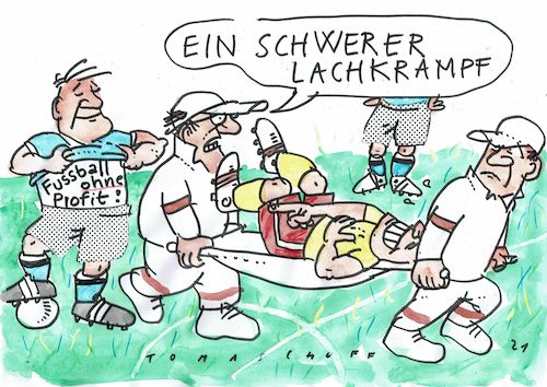Cartoon: Krampf (medium) by Jan Tomaschoff tagged fussball,geld,fussball,geld