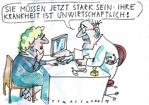 Cartoon: Krank (medium) by Jan Tomaschoff tagged gesundheit,geld,medizin,gesundheit,geld,medizin