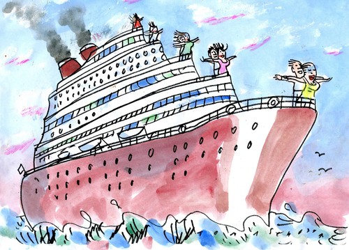Cartoon: Kreuzfahrt (medium) by Jan Tomaschoff tagged kreuzfahrten,titanic,kreuzfahrten,titanic
