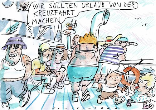 Cartoon: Kreuzfahrt (medium) by Jan Tomaschoff tagged kreuzfahrt,urlaub,entspannung,kreuzfahrt,urlaub,entspannung