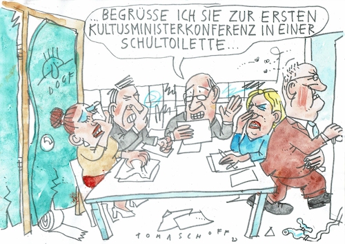 Cartoon: Kultusminister (medium) by Jan Tomaschoff tagged schulen,geldmangel,bildung,schulen,geldmangel,bildung