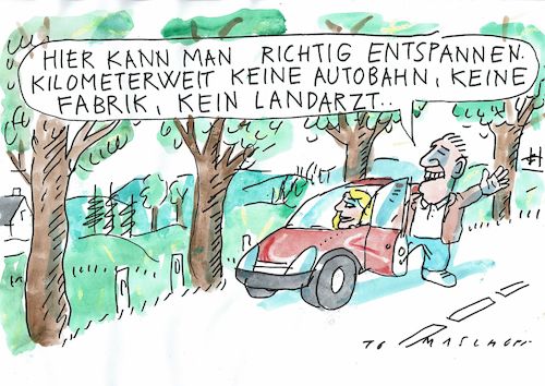 Cartoon: Landarzt (medium) by Jan Tomaschoff tagged ärztemangel,landarzt,ärztemangel,landarzt