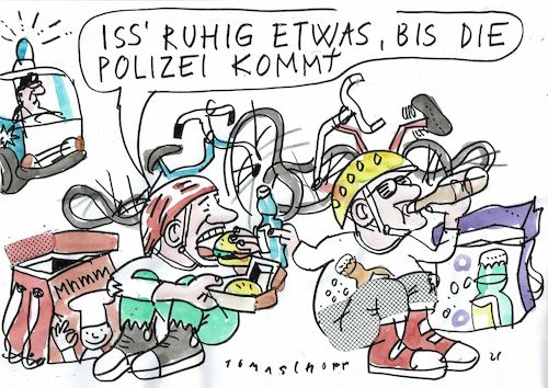 Cartoon: Lieferdienste (medium) by Jan Tomaschoff tagged lieferdienste,fahrrad,lieferdienste,fahrrad