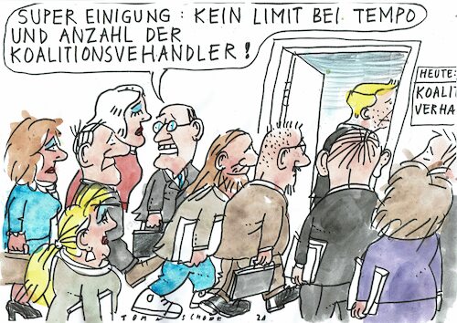 Cartoon: Limit (medium) by Jan Tomaschoff tagged koalitionsverhandlungen,tempolimit,koalitionsverhandlungen,tempolimit