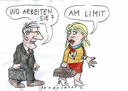 Cartoon: Limit (medium) by Jan Tomaschoff tagged ärteinnen,corona,gesundheit,ärteinnen,corona,gesundheit