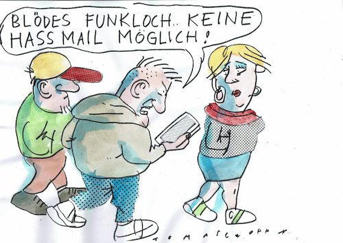 Cartoon: Loch (medium) by Jan Tomaschoff tagged medien,hass,intoleranz,medien,hass,intoleranz