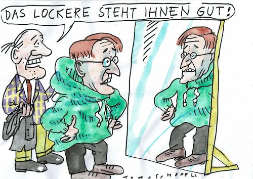 Cartoon: locker (medium) by Jan Tomaschoff tagged corona,lockerung,lauterbach,corona,lockerung,lauterbach