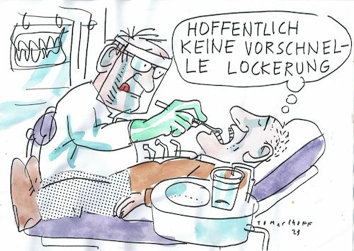 Cartoon: Lockerung (medium) by Jan Tomaschoff tagged corona,restriktion,lockerung,corona,restriktion,lockerung