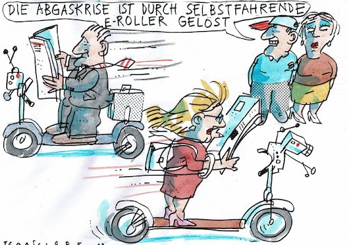 Cartoon: Lösung (medium) by Jan Tomaschoff tagged individualverkehr,auto,abgaskrise,individualverkehr,auto,abgaskrise
