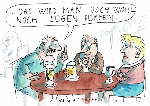 Cartoon: Lüge (medium) by Jan Tomaschoff tagged streitkultur,lügen,streitkultur,lügen