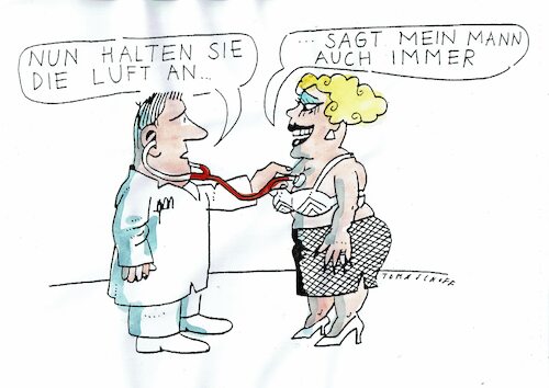Cartoon: Luft (medium) by Jan Tomaschoff tagged arzt,lunge,atmung,ehe,arzt,lunge,atmung,ehe