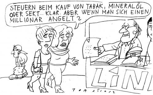 Cartoon: Luxussteuern (medium) by Jan Tomaschoff tagged steuern