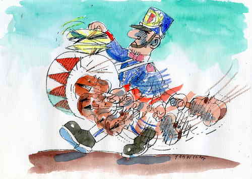Cartoon: Marsch (medium) by Jan Tomaschoff tagged marsch,militär