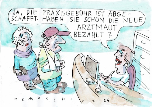Cartoon: Maut (medium) by Jan Tomaschoff tagged gesundheit,kosten,gebühren,gesundheit,kosten,gebühren