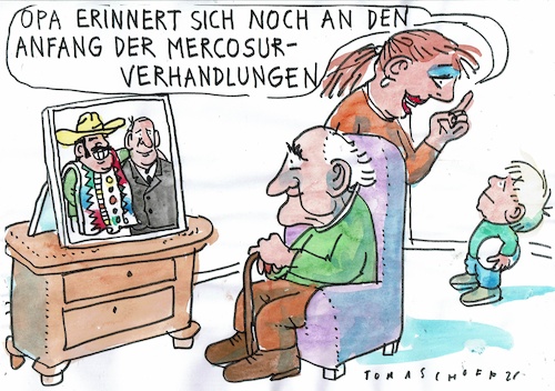 Cartoon: Mercosur (medium) by Jan Tomaschoff tagged eu,lateinamerika,handel,eu,lateinamerika,handel