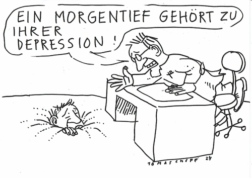 Cartoon: Morgentief (medium) by Jan Tomaschoff tagged depression,depression