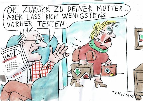 Cartoon: Mutter (medium) by Jan Tomaschoff tagged corona,senioren,ehe,corona,senioren,ehe