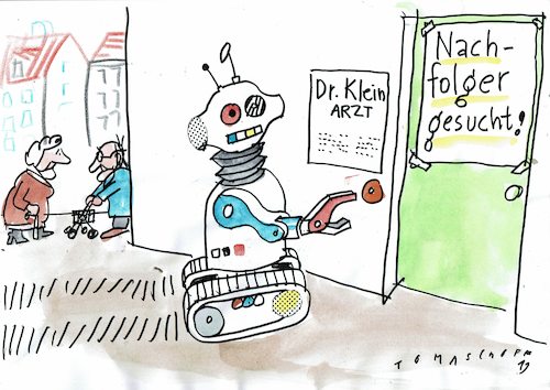 Cartoon: Nachfolger (medium) by Jan Tomaschoff tagged landarzt,ärztemangel,landarzt,ärztemangel