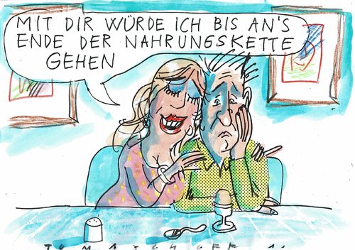 Cartoon: Nahrungskette (medium) by Jan Tomaschoff tagged liebe,essen,liebe,essen