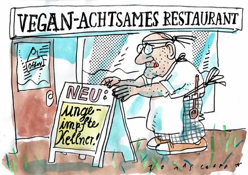 Cartoon: natürlich (medium) by Jan Tomaschoff tagged ernährung,vegan,fortschrittsskepsis,ernährung,vegan,fortschrittsskepsis