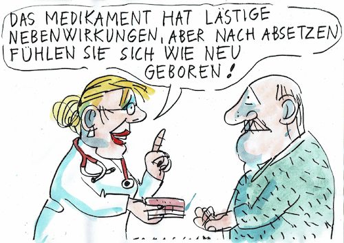 Cartoon: Nebenwirkungen (medium) by Jan Tomaschoff tagged medikamente,nebenwirkungen,medikamente,nebenwirkungen