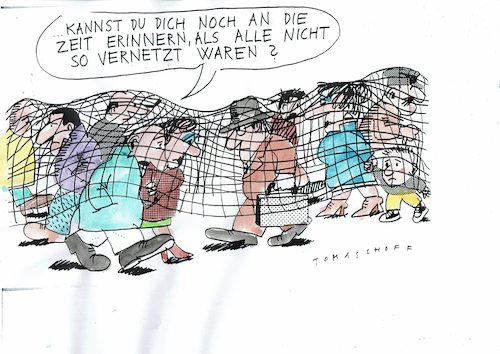 Cartoon: Netz (medium) by Jan Tomaschoff tagged vernetzung,individuum,vernetzung,individuum