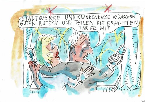 Cartoon: Neujahr (medium) by Jan Tomaschoff tagged neujahr,silvester,neujahr,silvester