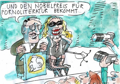 Cartoon: Nobel (medium) by Jan Tomaschoff tagged nobelpreis,literatur,mee,too,nobelpreis,literatur,mee,too