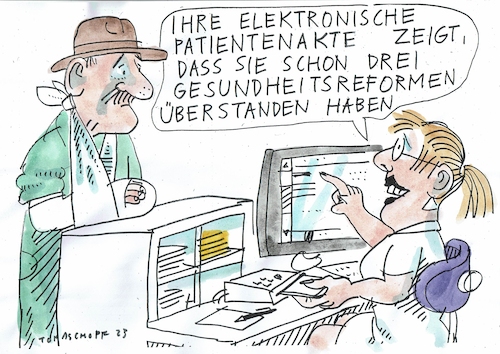 Cartoon: Patientenakte (medium) by Jan Tomaschoff tagged gesundheit,daten,digitalisierung,vertraulichkeit,gesundheit,daten,digitalisierung,vertraulichkeit