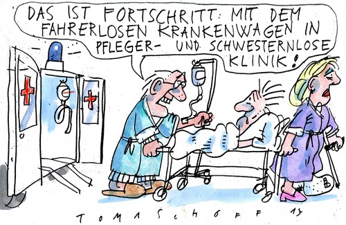 Cartoon: Personalnot (medium) by Jan Tomaschoff tagged gesundheit,personal,zuwendung,gesundheit,personal,zuwendung