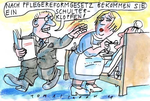 Cartoon: Pflegereformgesetz (medium) by Jan Tomaschoff tagged pflegereformgesetz,pflegereformgesetz